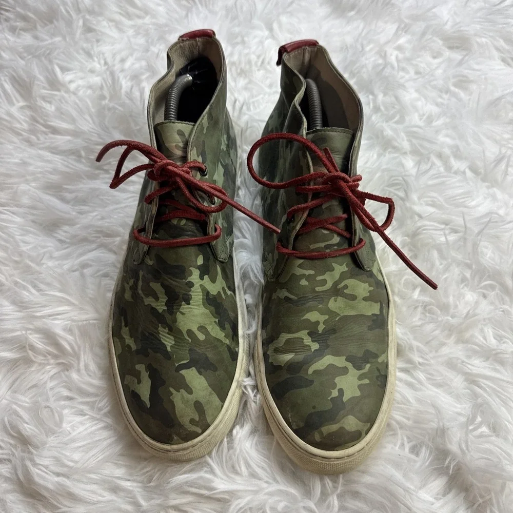DEL TORO Italy Chukka Boots Men 13 Camo Leather Designer Quality Camouflage Rare